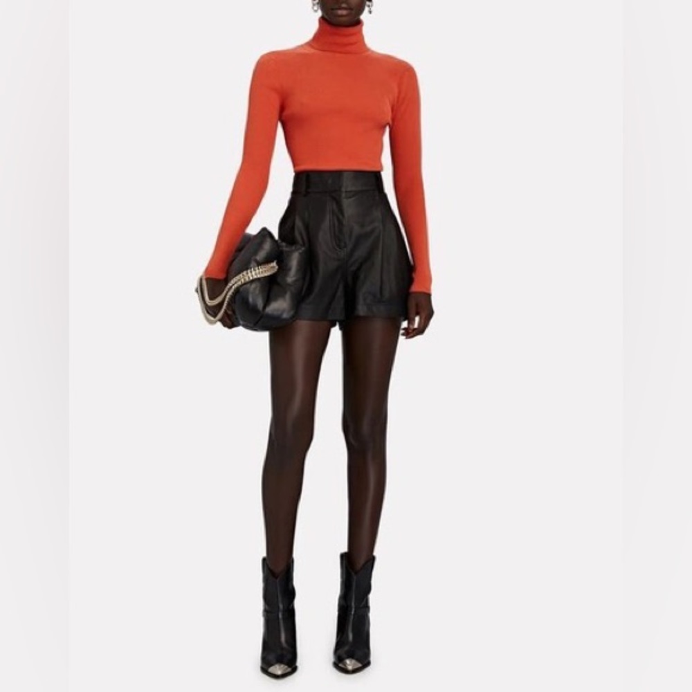 NWT A.L.C. Eberly Ribbed Cotton Turtleneck Top  In Mecca Orange fits size M